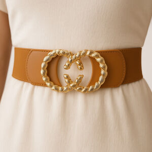 Luchengyi Elegant Gold and Tan Women's Belt NIB